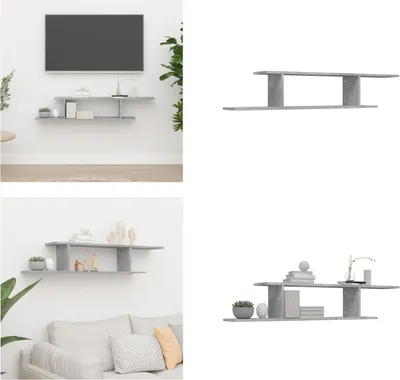 Immagine prodotto di vidaXL Parete TV Betongrau 125x18x23 cm Holzwerkstoff - Wandregal - Wandregale - Wandablage - Wandablagen