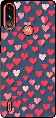 Obrázok produktu pre Smartphonica Puzdro na telefón vhodné pre Motorola Moto E7i / Moto E7 Power s potlačou ružových a červených srdiečok - TPU zadný kryt Puzdro s ružovým a červeným srdiečkovým dizajnom