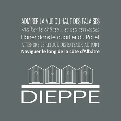 Image de Tableau sur toile Dieppe gris 30x30 cm, Tableau mural moderne pour décoration intérieure