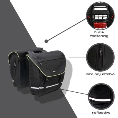 Immagine prodotto di BECK SPRTV Lime - Borsa portapacchi idrorepellente e antistrappo - Borsa doppia per e-bike e bicicletta con staffe per una presa sicura