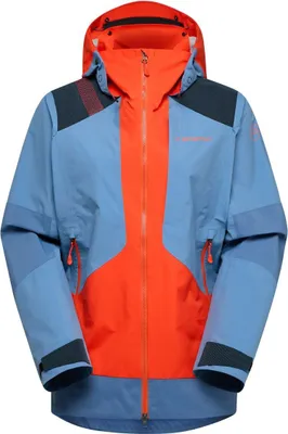 Hardshelljacke für Damen in Blau und Orange von La Sportiva; Modell Supercouloir GTX Pro Jkt W.