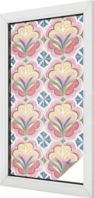 Produktbild von Buntglas Fensterfolie – 100x100 cm – Stained-Glass Design – blickdichte dekorative Sichtschutzfolie – selbstklebend, UV-Schutz – Blumenmuster
