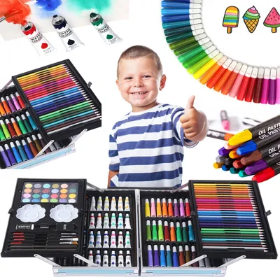 Produktbild von Extralink Malset für Kinder 145 Teile im großen Koffer