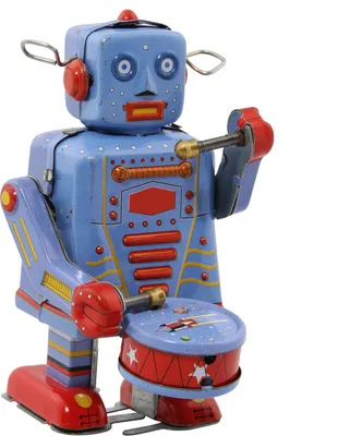Produktbild von Roboter - Robot mit Trommel - blauer Blechroboter