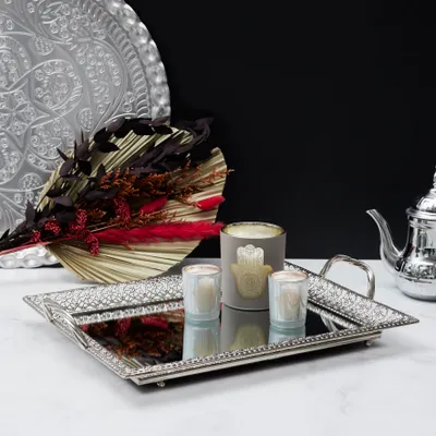 Image de Plateau De Service Avec Miroir Et Poignees A1/m6