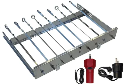 Produktbild von walexo Spießdreher (universell), incl. 9 Edelstahlspieße mit E-Motor 230V/50H/4W + 5V USB-Motor