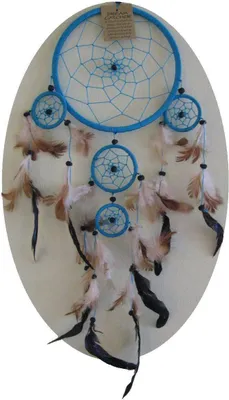 Produktbild von Traumfänger Dreamcatcher Federn Träume Geschenk Dekor Hängend Windspiel Raumharmonisierung 27 cm, türkis
