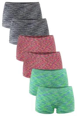 Produktbild von Fabio Farini - 6 Stück Damen Hipster Boxershorts - Frauen Unterhosen Slip Set Seamless angenehmes Tragegefühl ohne Seitliche Nähte