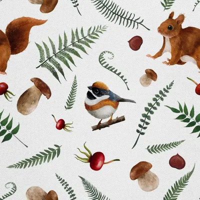 Image de OUTDOOR DECOSTOFF OXFORD - Motif écureuil et oiseau