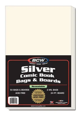 Produktbild von BCW BCW Resealable Silver Comic Bags & Boards (50 St.)