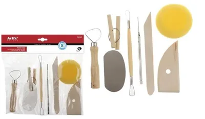 Image de Set d'outils pour le modelage de l'argile, 8 pièces