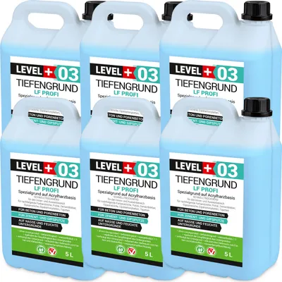 Produktbild von Tiefengrund LF Profi Grundierung 1:1 mit Wasser verdünnbar schnell trockend 30L LEVEL+ RM03