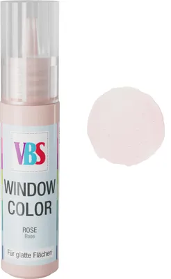 Produktbild von VBS Fensterfarbe Rose 20ml wasserbasiert wasserfest lichtecht Linerflasche