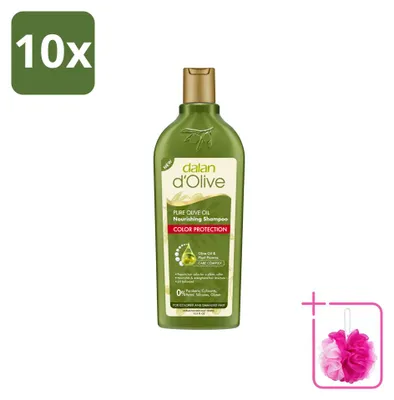 Immagine prodotto di 10 flaconi di shampoo Dalan all'olio d'oliva, protettivo per il colore, per capelli danneggiati, 400 ml - confezione risparmio - 10 pezzi