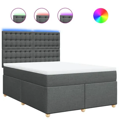 Obrázok produktu pre vidaXL Boxspring posteľ s matracom Tmavo šedá 140x190 cm Látka