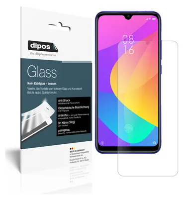 Produktbild von 1x Schutzfolie für Xiaomi Mi A3 matt - Anti-Shock 9H Folie dipos Glass Kunststoffglas