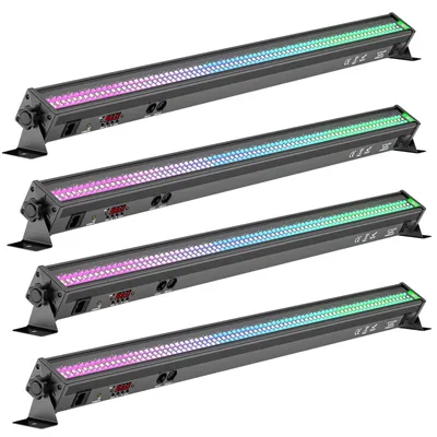 Obrázek produktu pro LED reflektor – osvětlení pro pódium pomocí DMX – sada 4 kusů – 150 W – 336 RGB LED – stroboskop – vhodné pro DJ a party