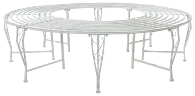 Obrázek produktu pro Stromová lavička 8-Počet míst Ø 160 x 44 cm Ocel Antická bílá