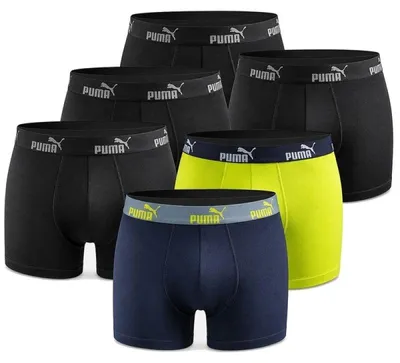 Image de Lot de 6 boxers Puma pour homme - 701218254, couleur : lime, textile : M