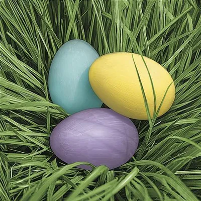 Produktbild von 20 Servietten Pastel Eggs in Grass - Ostereier im Gras 33x33cm