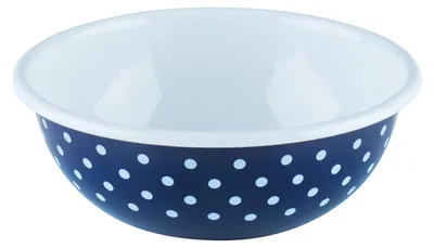 Produktbild von Riess Emaille Küchenschüssel Ø 18 cm, 1 l, Pünktchen Blau