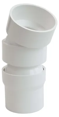 Produktbild von INEFA 2x Flexibler Regenrohrbogen, 22-45 Grad DN50 / 50mm Weiß PVC