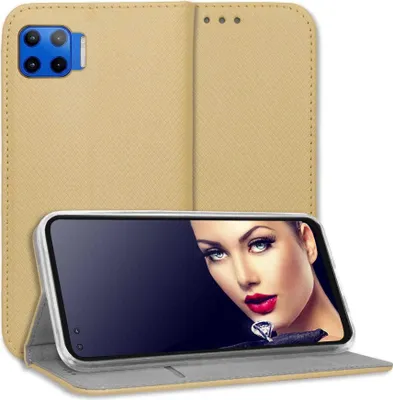 Produktbild von Bookstyle Schutzhülle Klapphülle Schutztasche Etui Cover für Motorola Moto G 5G Plus (6.7'') - Gold