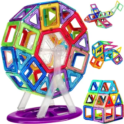 Zdjęcie produktu dla Klocki Konstrukcyjne Magnetyczne Duże Panele 3D Układanka Dla Dzieci 134 El