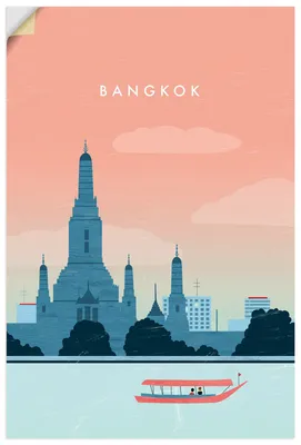 Produktbild von ARTland Wandbild, selbstklebend Bangkok Größe: 80x120 cm