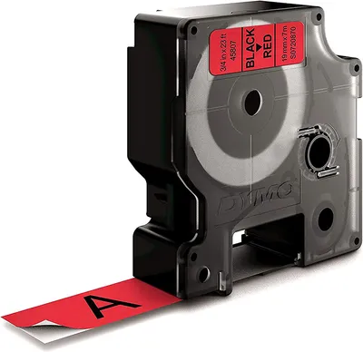 Image de DYMO D1 Standard - Black on Red - 19mm ruban d'étiquette