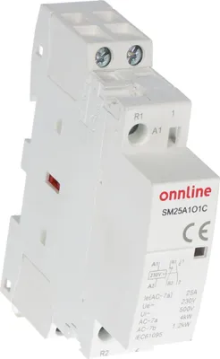 Obrázok produktu pre Modulárny stykač, 1 NO+1 NC kontakt, I=25A, napätie cievky U=230V AC, 1 modul ONNLINE SM25A1O1C