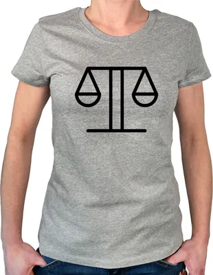 Produktbild von Huuraa Damen T-Shirt Waage Sternzeichen Symbol XL Sport Grey Bio Baumwolle Fairtrade Damenshirt Geschenkidee