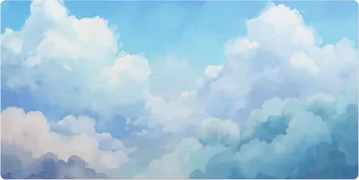 Produktbild von Bemalte Wolken– Schreibtischunterlage – Schreibtisch Tischunterlage – 120x60 cm – Unterlage Groß Schreibtischmatte