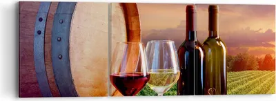 Produktbild von Bild auf Leinwand - Leinwandbild - Wein Weinberg Sommer - 90x30cm - Wand Bild - Wanddeko - Leinwanddruck - Bilder - Kunstdruck - Wanddekoration - Leinwand bilder - Wandkunst - CA90x30-4125