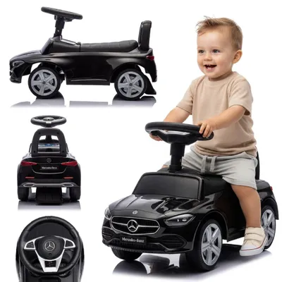 Obrázek produktu pro Dětské odrážedlo auto s opěradlem s funkcí hudby od 12 měsíců Mercedes C-Class černá
