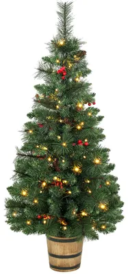 Produktbild von HOMCOM Künstlicher Weihnachtsbaum, 120 cm Christbaum mit 100 LED-Beleuchtung