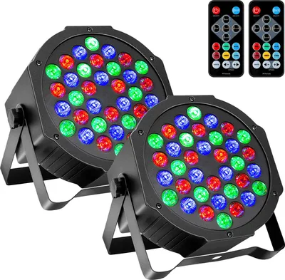 Produktbild von 2er LED Par Strahler 36 LED Bühnenlicht Partylicht RGB DMX512 mit Fernbedienung,Discolicht Scheinwerfer Beleuchtung Moving Head für DJ Party Show Bar