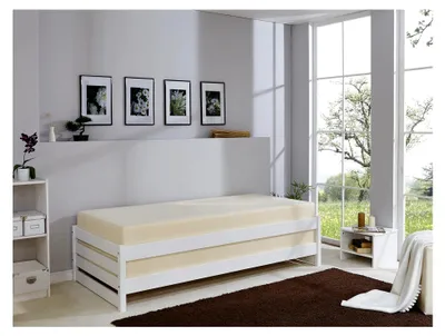 Produktbild von Massivholz Stapelliege, Stapelbett, Einzelbett, Gästebett Kiefer 90x200