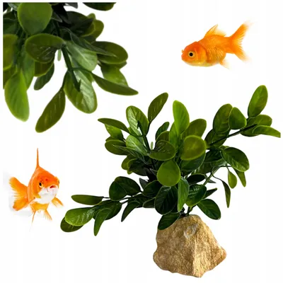 Produktbild von Aquarium Kunstpflanze künstliche Aquarium Pflanze, 13 cm, mit Naturstein beschwert, für Süßwasserbecken, realistische Deko