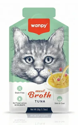 Produktbild von WANPY für Katzen „Meat Broth Tuna“ 50 g Thunfischbrühe
