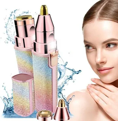Immagine prodotto di Rasatore elettrico 2 in 1 per la depilazione e la rifinitura delle sopracciglia da donna, con luce LED, per la depilazione del corpo femminile.