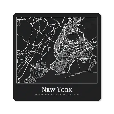 Produktbild von MuchoWow® Mauspad Mousepad Karte - New York - Stadtplan - Karte der Stadt 30x30 cm - Mousepads - Maus Mat - Pad - Mausunterlage - Gaming