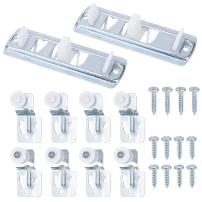 Schiebetür-Rollenführungen, 10-tlg., für Türen 3/4"–1-3/8"