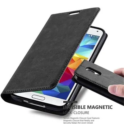 Produktbild von Cadorabo Hülle für Samsung Galaxy S5 / S5 NEO Schutz Hülle in Schwarz Handyhülle Etui Case Cover Magnetverschluss
