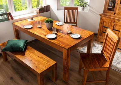 Produktbild von MASSIVMOEBEL24 Esstisch Akazie 100x90x76 honig lackiert OXFORD #32