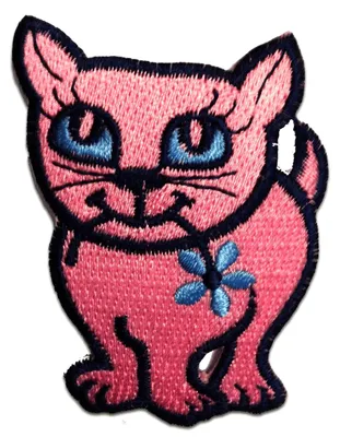 Produktbild von Katze Tier - Aufnäher, Bügelbild, Aufbügler, Applikationen, Patches, Flicken, Zum Aufbügeln, Größe: 5,3 x 7,0 cm