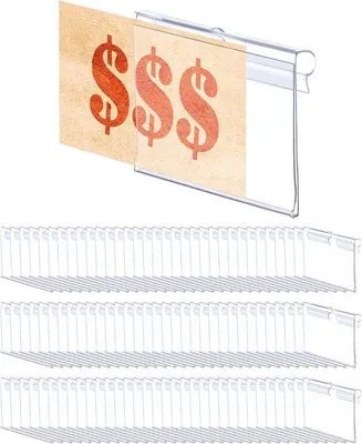 Immagine prodotto di Set di 100 contenitori trasparenti in PVC riciclabile per etichette (6x4 cm)