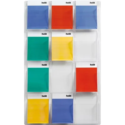 Productafbeelding van helit H6259702 Wandhouder, 12 vakken, A4 formaat