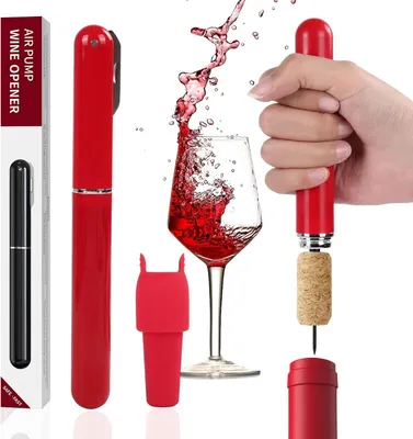Image de Set d'accessoires pour le vin - Rouge : tire-bouchon, bouchon de bouteille