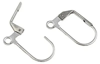 12 Stück Ohrhaken aus Edelstahl 304, 18 mm, Silber